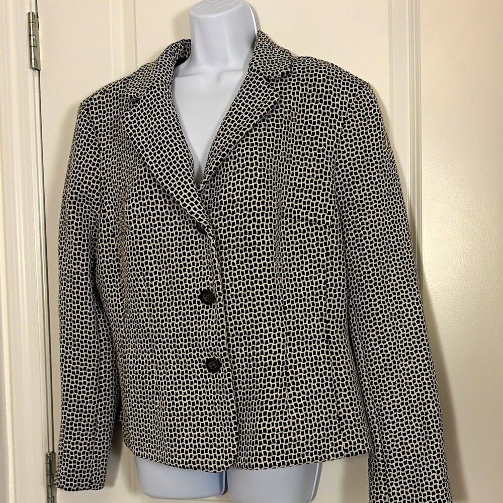 Jones Wear Black Geometric Jacket Women's Plus 18W Short